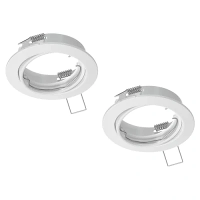 Immagine di ledscom.de 2 pezzi cornice da incasso a soffitto FERE, rotonda, orientabile, bianco opaco