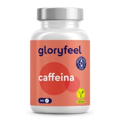 Immagine di Integratore Caffeina, 200 mg di Caffeina Pura per Compressa, 365 Compresse 1 Anno Scorta, Testato in Laboratorio, Senza Additivi e 100% Vegan