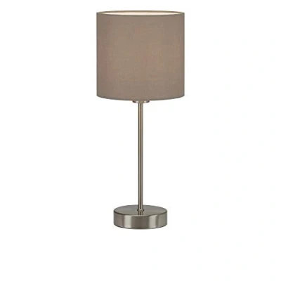 Immagine di BRILONER Leuchten Lampada da tavolo, comodino o scrivania, Abat jour, 1x E14, con interruttore a cavo, paralume in tessuto, color sabbia, 160x385mm (DxH)