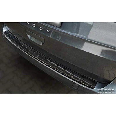 Immagine di Avisa Protezione paraurti Posteriore in Acciaio Inox Nero Compatibile con Volkswagen Caddy V 2020 &#039;Ribs&#039;