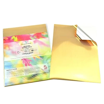 Immagine di Evergreen Goods 10 etichette adesive vinile A4 oro e argento impermeabili, autoadesive, natalizie (oro spazzolato) stampa a casa, laser getto d&#039;inchiostro