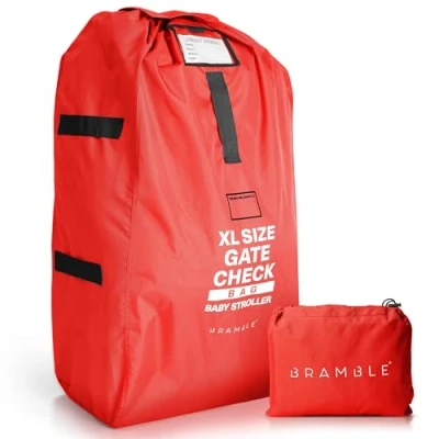 Immagine di Bramble Borsa Passeggino Viaggio, XL Ideale per il Check in del Gate Aeroporto Resistente e Impermeabile con Poliestere 300D 120 cm x 60 (Rosso)