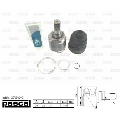 Immagine di PASCAL G70500PC Kit Giunto Omocinetico sul lato del cambio