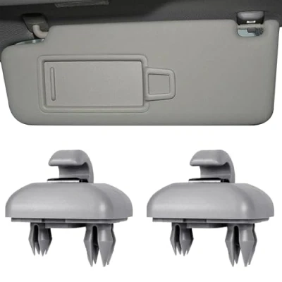 Immagine di ANBOO 2 pezzi supporto parasole per auto Au di, gancio compatibile con di A1 A3 A4 A5 S3 S4 S5 Q3 Q5 TT, 8U0857562 8E0857562A (grigio)