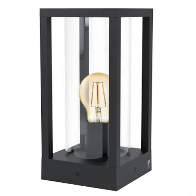 Immagine di EGLO Cascinetta lampada per esterni, vintage a 1 luce retrò, base in fusione di alluminio nero e vetro trasparente, esterni con attacco E27, IP44