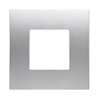 Immagine di Placca Compatibile Con Vimar Arke, Placche In Plastica, 1 Pezzo (2 Posti/Moduli,Silver)
