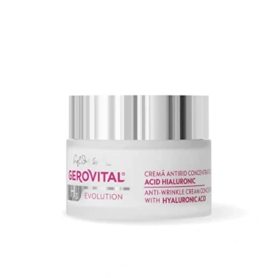 Immagine di Crema Viso Antirughe con 3% Acido Ialuronico, Idratazione Intensa e Immediata, Effetto Lifting, Riempie Leviga le Rughe, Gerovital H3 Evolution, 50 ml