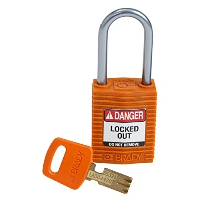 Immagine di Brady CPT ORG 38AL KD Lucchetto SafeKey, arancione, 7,6 cm H x 3,2 L 1,9 D