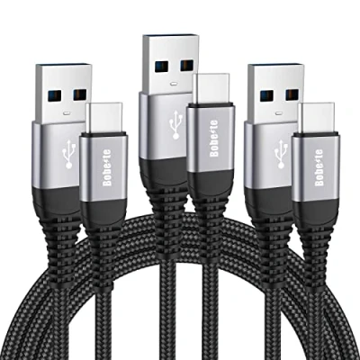 Immagine di Cavo USB C [3 Pezzi,1M+1M+2M] Type Ricarica Rapida Nylon Tipo per Samsung Galaxy S22 S23 S24 S24+ Ultra S21 S20 S10 S9 S8 Plus A33 A53 A54 iPhone 15 16,Huawei P50,Pixel 7,Xiaomi