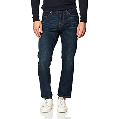 Immagine di Amazon Essentials Jeans Elasticizzati con Taglio Dritto Uomo, delavé Scuro, 36W / 31L
