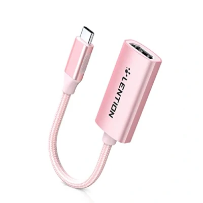 Immagine di LENTION Adattatore da USB C a HDMI (4K@60Hz), Type Thunderbolt 3/4 HDMI, per MacBook Pro/Air, iPad Pro, iPhone 15 Pro Max, Surface Book 2, Dell XPS 13/15, Galaxy S21/S20 (CU607, Oro Rosa)