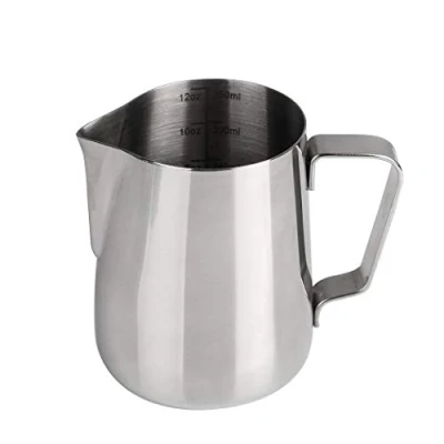 Immagine di Dianoo Bricco da Latte Lattiera Acciaio Inossidabile Brocca Fumante Art Tazza Per Caffè Espresso Cappuccino Con Termometro 350ML