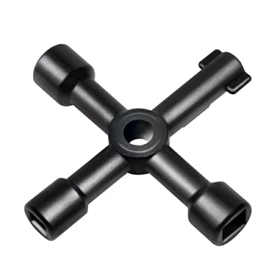 Immagine di LogiLink WZ0072 Chiave a croce universale per armadi elettrici e sistemi di intercettazione dell&#039;acqua con quadrato (6,8 mm), doppia barba (5,5 triangolare (10 mm)