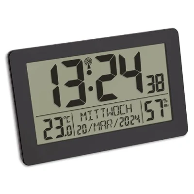 Immagine di TFA Dostmann 60.2557.01 radiocontrollato Orologio 206 mm x 30 130 Nero Display grande