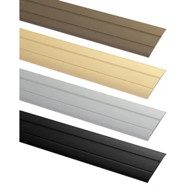 Immagine di Profilo di transizione ALPENSTAHL, autoadesivo, binario piatto per pavimenti, laminato e molto altro. lunghezza 200 cm Larghezza porta 37 mm pavimento in alluminio argento
