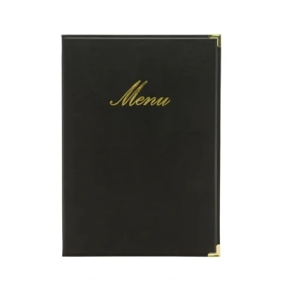 Immagine di SECURIT Porta Menu Linea Classic Per Caffè, Ristoranti, Bar Similpelle Formato A4 1 Doppio Inserto Incluso Colore Nero