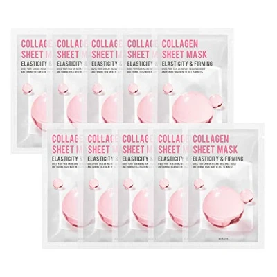 Immagine di [CONFEZIONE DA 10] EUNYUL Purity COLLAGENE Maschera in fogli Pack (22ml x 10pezzi) Cura della pelle coreana Ingredienti naturali idratanti per tutti i tipi di