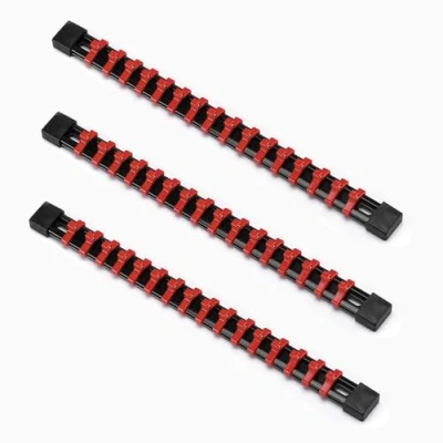 Immagine di ACEBON Set di 3 binari per chiavi a bussola con 48 clip inserti 6,3 mm (1/4&quot;), organizer