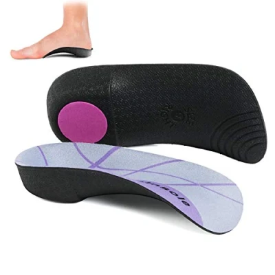 Immagine di plantare fascite 3/4 di lunghezza, alto arco supporta plantari ortotici, uomini/donne, 1 paio, piedi piatti, pronazione eccessiva, inserti per scarpe sollievo dal dolore dello S
