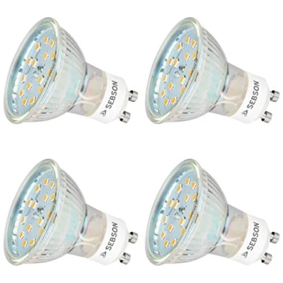 Immagine di SEBSON Lampadina LED GU10 5W (Equivalente a 35W) 420lm Bianca Calda 3000K Non Dimmerabile Angolo di Diffusione 110 Spot 230V Set da 4