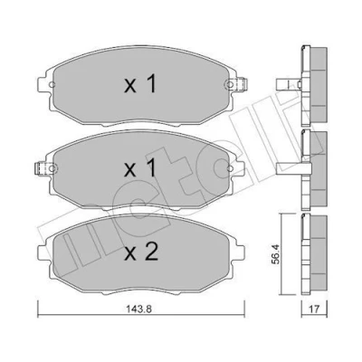 Immagine di METELLI 22 0845 0 Kit pastiglie freno con segnalatore acustico usura CHEVROLET: Epica KL1