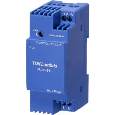 Immagine di TDK Lambda DRL30 15 1 Alimentatore per guida DIN V 1.68 A 25.2 W Contenuto pz.