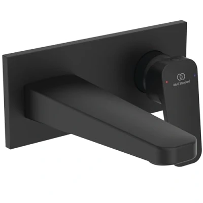 Immagine di Ideal Standard Ceraplan, Miscelatore monocomando per lavabo installazione a parete, Rubinetto muro, Nero seta