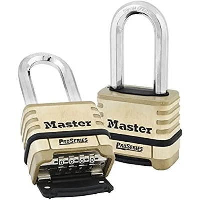 Immagine di Master Lock 1175DLH Lucchetto a combinazione in ottone, ad arco lungo, reimpostabile