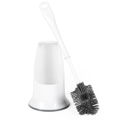Immagine di Beldray LA084538UFEU7 Scopino per WC in silicone con trattamento antibatterico, asse wc, spazzola igienica, detergente toletta