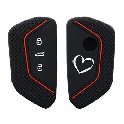 Immagine di kwmobile Custodia Coprichiave Compatibile con VW Golf 8 3 tasti Cover Copritelecomando Chiave Auto Copri Chiavi Macchina Cuore