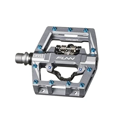 Immagine di Funn Mamba S Pedali MTB Clipless, con Clip su un Solo Lato, Compatibili Tacchetti SPD, per Bicicletta Asse in CrMo da 9/16 pollici MTB/BMX/Ciclismo Gravel (Grigio)