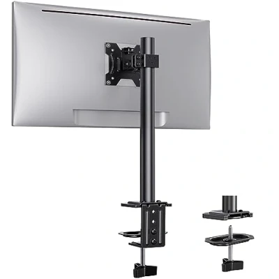 Immagine di ErGear Supporto Monitor per Schermi 13 32 Pollici, Braccio Regolabile in Altezza con 42 cm, 2 Opzioni di Montaggio, Vesa 75/100 mm, Maggiore Capacità Carico 8 KG