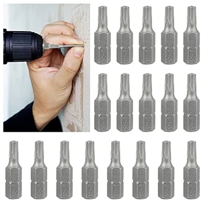 Immagine di 40 Pezzi Magnetici Bit Cacciavite Torx Acciaio Magnetico Testa Set 1/4 Impostati Bits 25MM per Avvitatore Pneumatico Elettrico