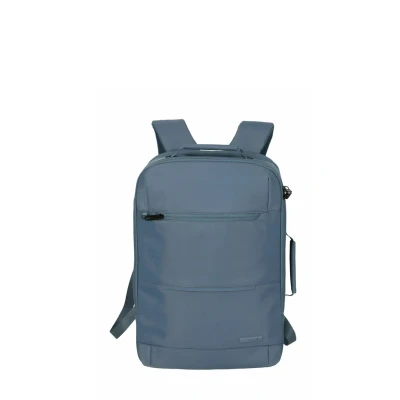 Immagine di travelite zaino per bagaglio a mano, laptop da 15,6 pollici, viaggio in materiale riciclato con scomparto di sicurezza, 46 cm, 30 litri, Denim Blue