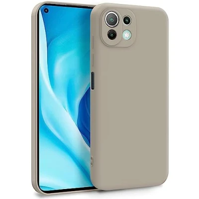 Immagine di MyGadget Cover per Xiaomi Mi 11 Lite 5G Custodia in Silicone Morbido a Doppio Strato Case con Protezione Fotocamera &amp; Fodera Interna Antigraffio Grigio