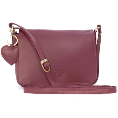 Immagine di Gigi Vera Pelle Borse a Spalla da donna/Borsa Tracolla/Borsa Mano/con ciondolo forma di cuore/Tracolla regolabile/Borsa organizer 14578 BOURGOGNE