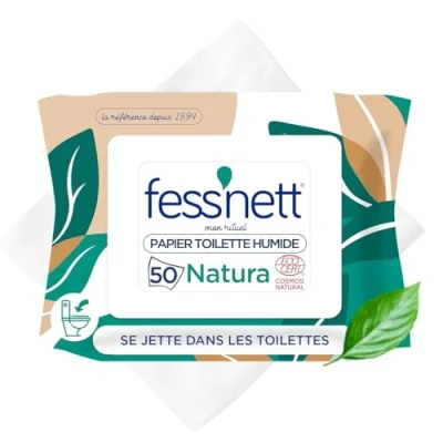 Immagine di Fess Nett Carta igienica umida Natura x50 Formula testata Dermatologicamente 0% Parabene Phenoxyethanol Ipoallergenico