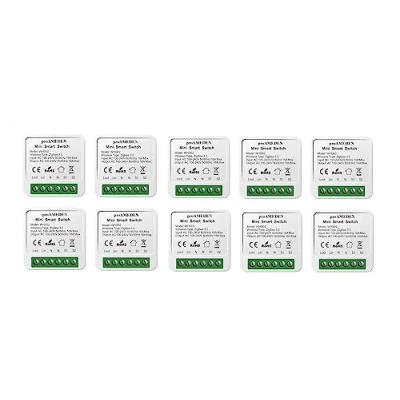 Immagine di proAMEDEN ZigBee 3.0 16 A Smart Switch Mini Wifi, Modulo interruttore, Compatibile con Alexa e Google Home Assistant, (ZigBee, 10/un).