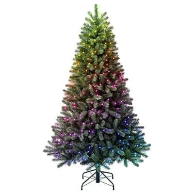 Immagine di Twinkly Albero Regale Preilluminato di Natale Artificiale a LED controllato da App con 435 RGB (16 Milioni Colori) Decorazione Natalizia Intelligente per Interni Verde, 1,8 Metri