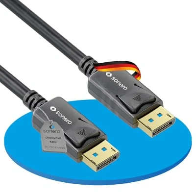 Immagine di Sonero® 3m cavo DisplayPort 1.2, a DisplayPort, 4K 60 Hz, 2K 144Hz, nero