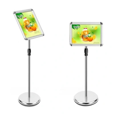 Immagine di Mutualsign Supporto per Espositore regolabile cornice con scatto a matrimonio/spettacolo/display/pubblicità Formato di A4 (argento A4)