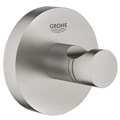 Immagine di GROHE Start QuickFix, Gancio per accappatoio (metallo, fissaggio nascosto, viti e tasselli inclusi, montaggio facile QuickGlue), misura 45 mm, Cromo, 41173000
