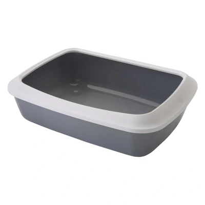 Immagine di Mobile in legno Ferplast per toilette Cassetta interna grigio /bianco L42 x P32 H12 cm