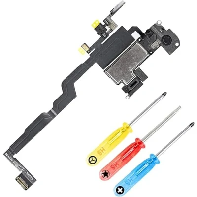 Immagine di MMOBIEL Altoparlante Sensore Luce Cavo Flessibile incl Microfono Compatibile con iPhone XS 5.8 Pollici incl. cacciaviti