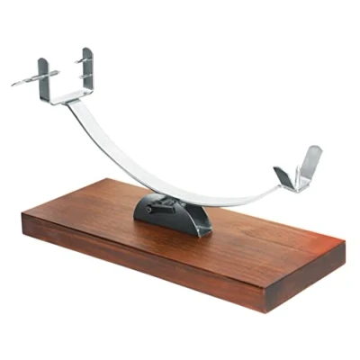 Immagine di Nerthus Ham Holder Fixed Head And Adjustable Base Porta prosciutto, Legno Acciaio Inossidabile, Marrone