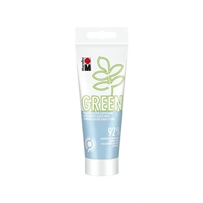 Immagine di Marabu Green Line 14500050256 Vernice alchidica verde linea, 100 ml, colore blu pastello, a base di acqua, neutro, opaco, resistente alla luce, alle intemperie (dopo 24 ore asciugatura), 92% materie prime naturali