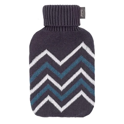 Immagine di Fashy Borsa dell&#039;acqua calda da 2,0 l, con rivestimento in maglia di cotone, grigio, 34 x 20 cm, 1,0 pezzi