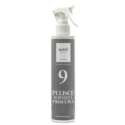 Immagine di MUHA&#039; Spray Multiuso, Pulisce Igienizza, Profuma Qualsiasi Ambiente, Annulla gli Odori, Fragranza Muschio Cipriato, Formato da 200 ml