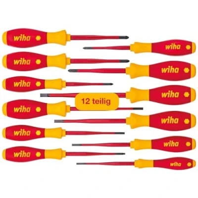 Immagine di Wiha VDE Kit cacciaviti 12 parti Taglio, Croce Pozidriv, Phillips, Plus / Minus, TORX interno