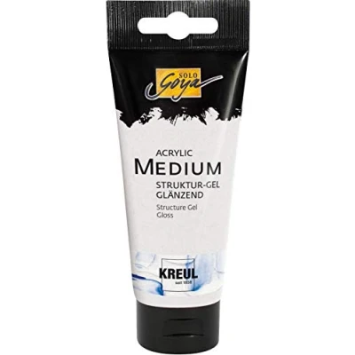 Immagine di Kreul 87101 Solo Goya Acrylic Medium, Tubo da 100 ml, Gel strutturale, Stucco cremoso, asciuga Trasparente e Lucido, può Essere colorato, Glossy